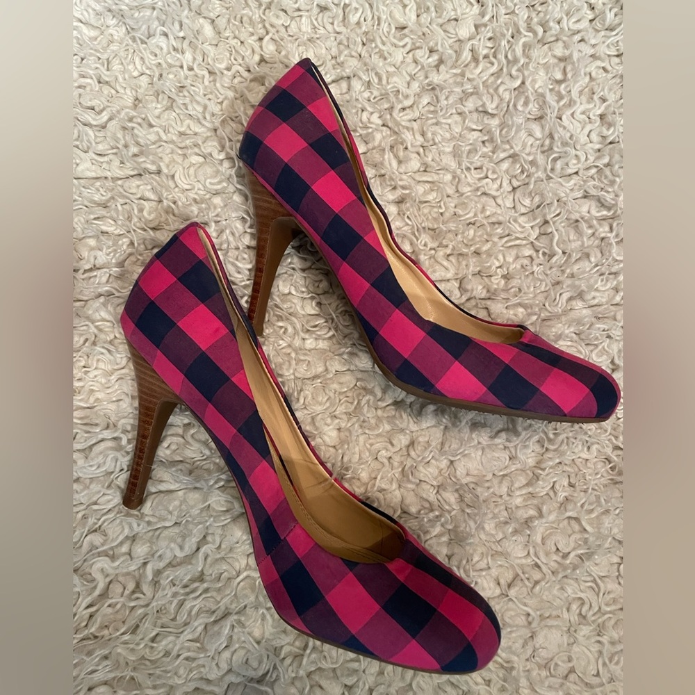Jessica Simpson Checkered Pink Pattern Size 8.5